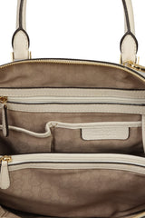 Michael Kors White Leather Riley Top Handle Bag