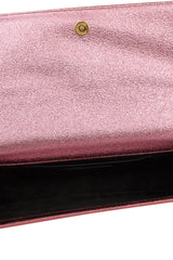 Yves Saint Laurent Metallic Pink Leather Kate Flap Clutch