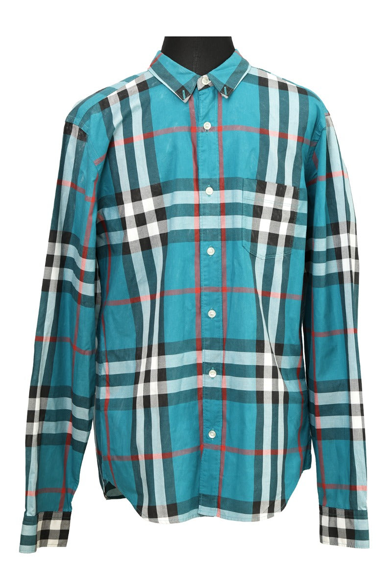 Burberry Size-Large Brit Blue Nova Check Shirt