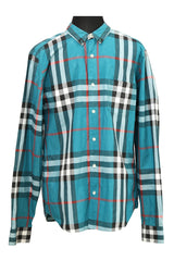 Burberry Size-Large Brit Blue Nova Check Shirt