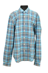 Burberrysize- Large Polo Blue Nova Check Shirt