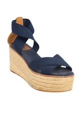 Tory Burch Size Us 8.5 | EU 38.5 Frieda Dark Blue Wedges