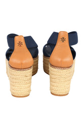 Tory Burch Size Us 8.5 | EU 38.5 Frieda Dark Blue Wedges