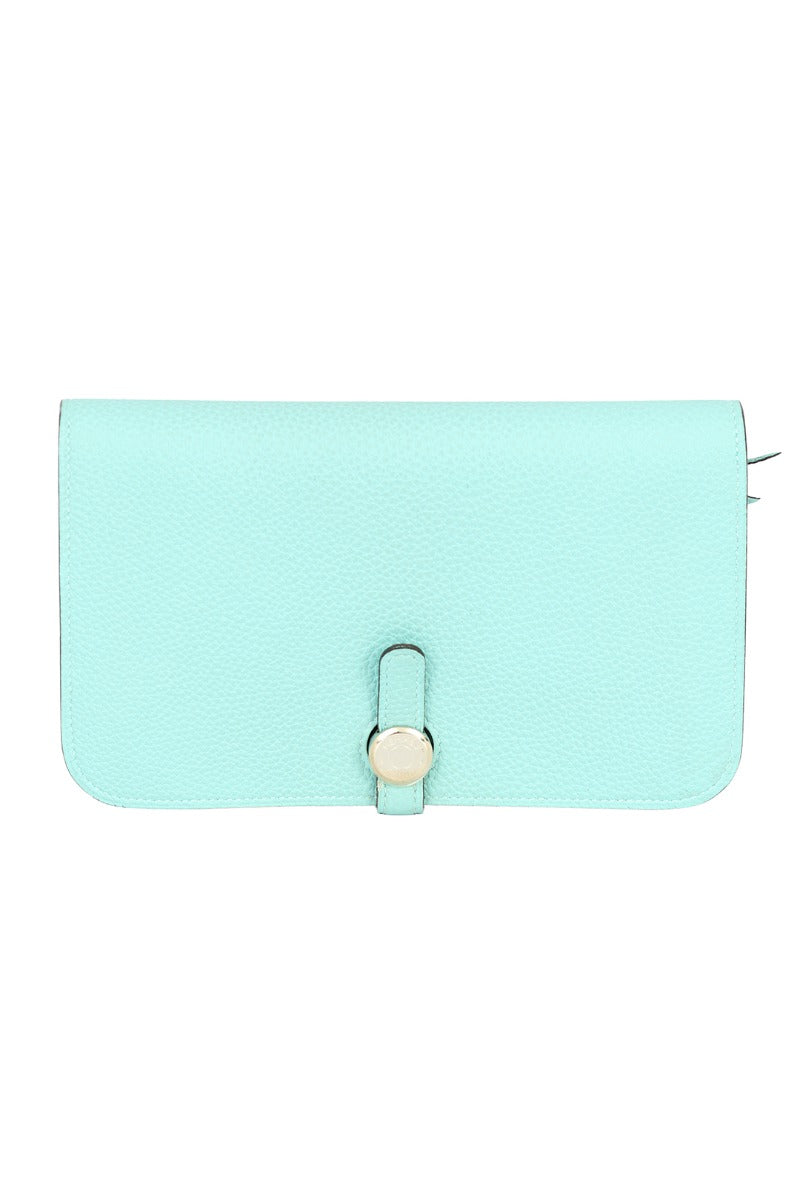 Hermes Dogon Due Blue Clutch