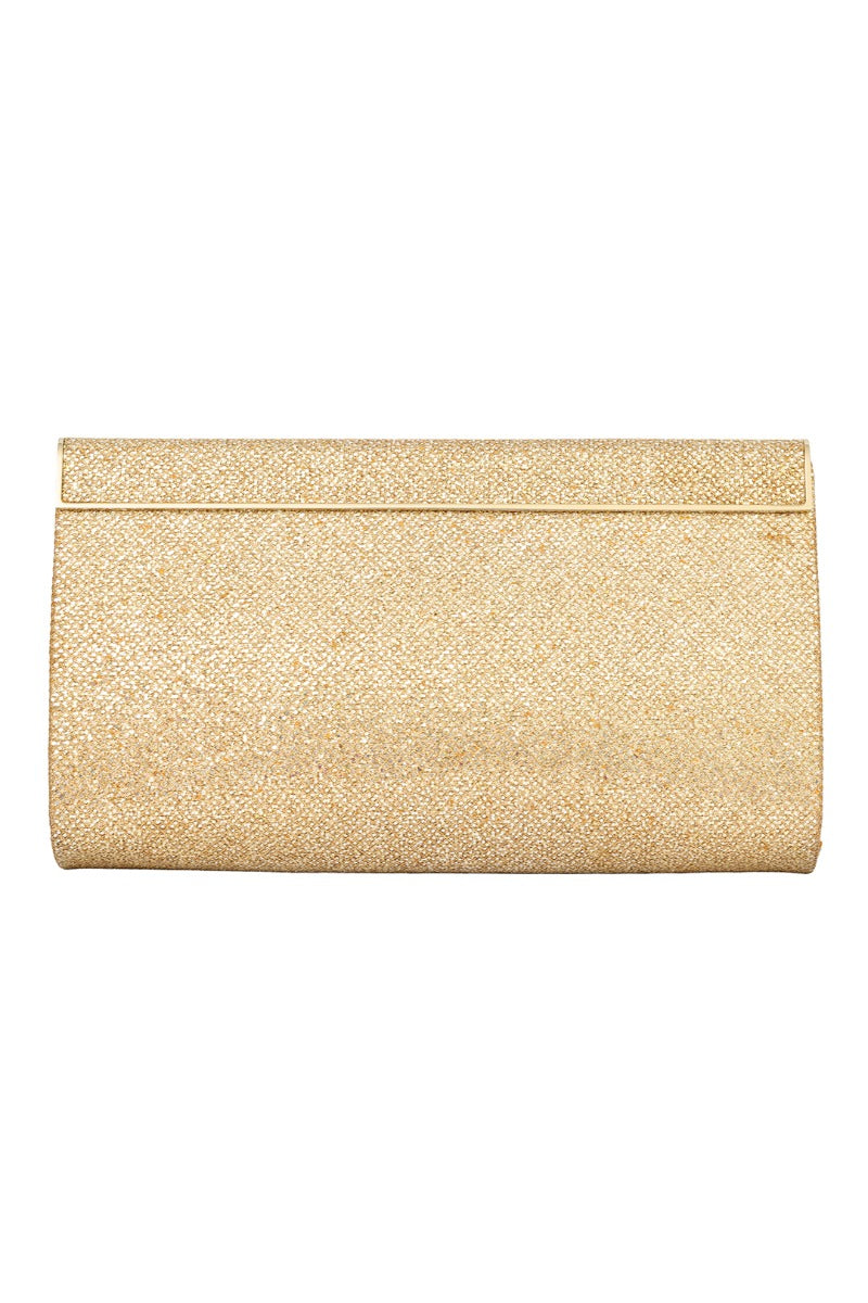 Jimmy Choo Cayla Glitter Gold Clutch Bag
