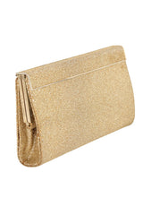 Jimmy Choo Cayla Glitter Gold Clutch Bag