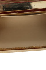 Jimmy Choo Cayla Glitter Gold Clutch Bag