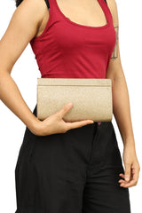 Jimmy Choo Cayla Glitter Gold Clutch Bag