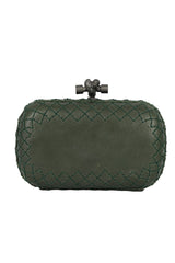 Bottega Veneta Dark Green Knot Clutch