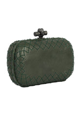 Bottega Veneta Dark Green Knot Clutch