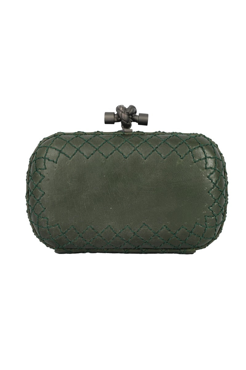 Bottega Veneta Dark Green Knot Clutch