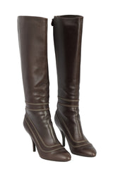 Salvatore Ferragamo Size EU-40 Brown Knee High Boots