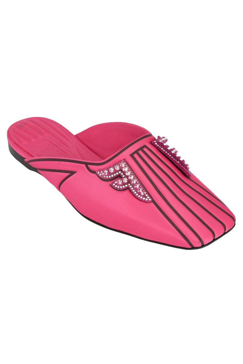 Fendi Size EU-36 Pink Satin Mules