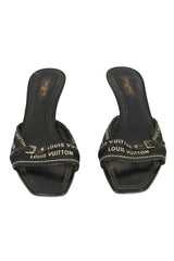 Louis Vuitton Size EU-38 Monochrome Canvas Slip On Mules