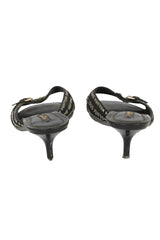 Louis Vuitton Size EU-38 Monochrome Canvas Slip On Mules