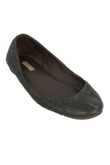 Bottega Venta Size EU-38 Black Intercciato Ballet Flats