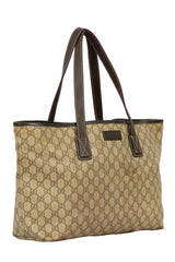 Guccigg Supreme Canvas And Leather Tote Bag
