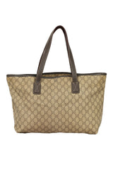 Guccigg Supreme Canvas And Leather Tote Bag