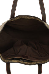 Guccigg Supreme Canvas And Leather Tote Bag