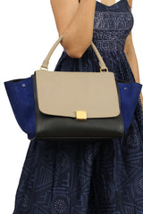 Celine Tri Color Leather And Suede Medium Trapeze Bag
