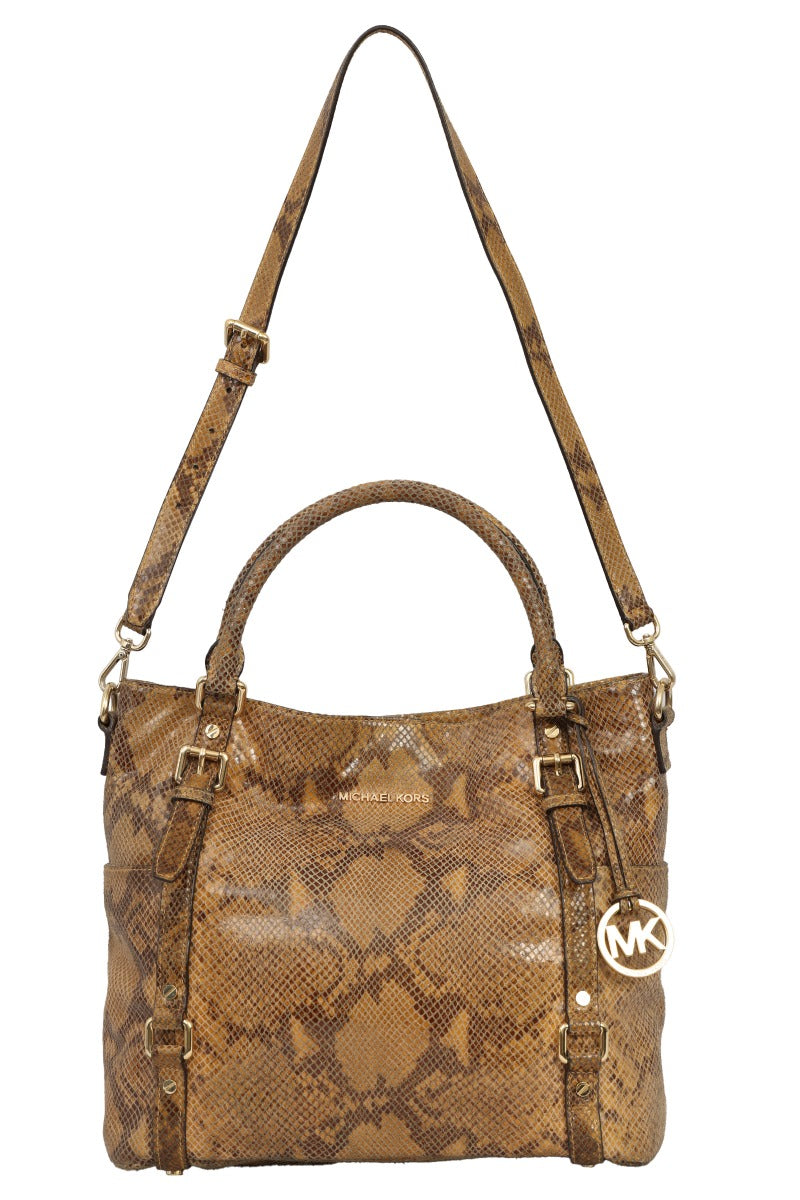 Michael Kors Python Embossed Leather Satchel Bag