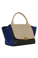 Celine Tri Color Leather And Suede Medium Trapeze Bag