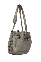 Christian Diorcannage Leather Drawstring Shoulder Bag