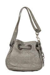 Christian Diorcannage Leather Drawstring Shoulder Bag