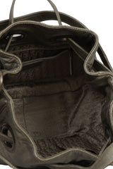 Christian Diorcannage Leather Drawstring Shoulder Bag