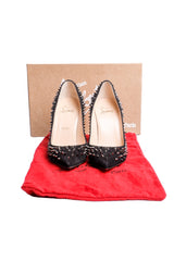 Christian Louboutin Black Suede Spiked Pumps