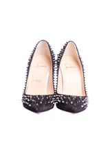 Christian Louboutin Black Suede Spiked Pumps