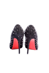 Christian Louboutin Black Suede Spiked Pumps