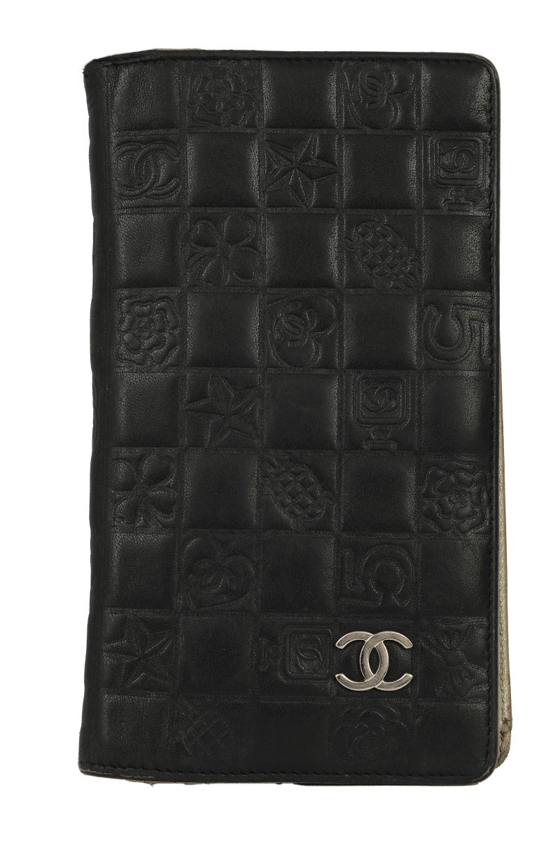 Chanel Black Quilted Leather Icon Charm Wallet