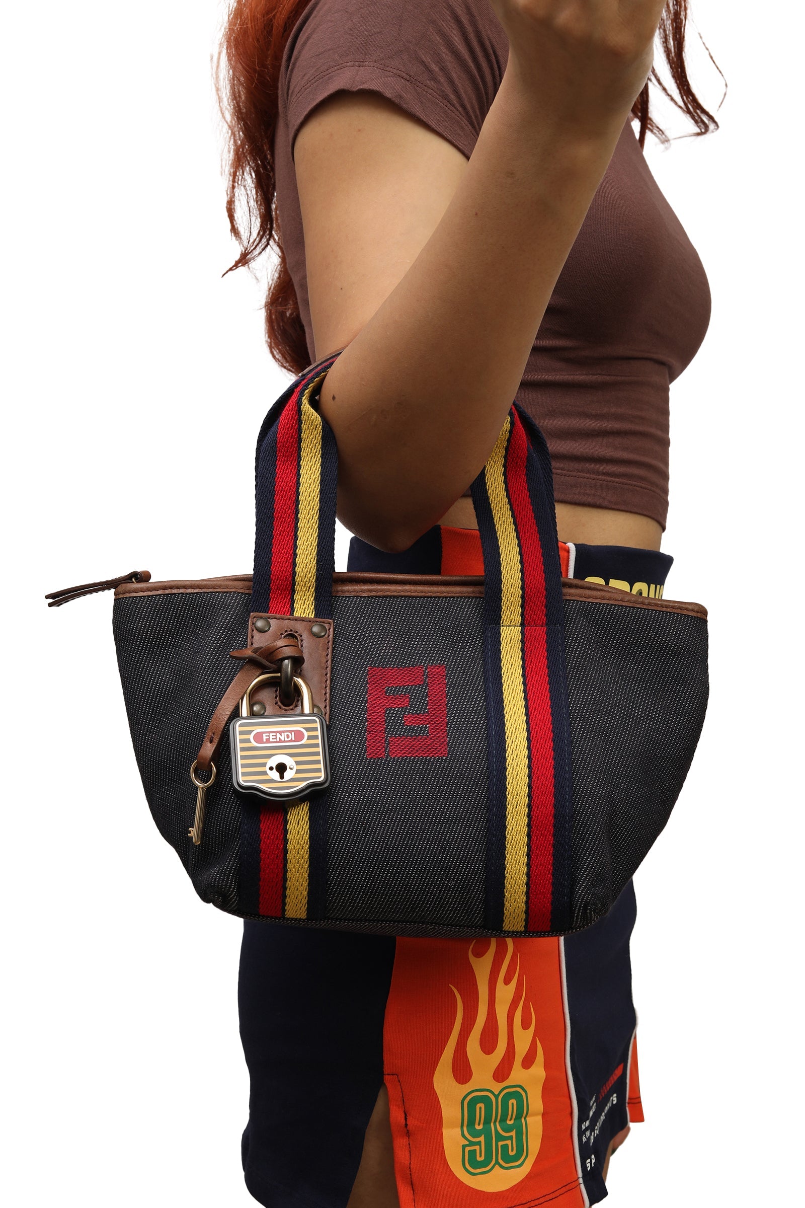 Fendi Denim Canvas Mini Tote Bag 