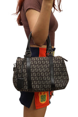 Fendi Zucca Brown Bowling Bag 