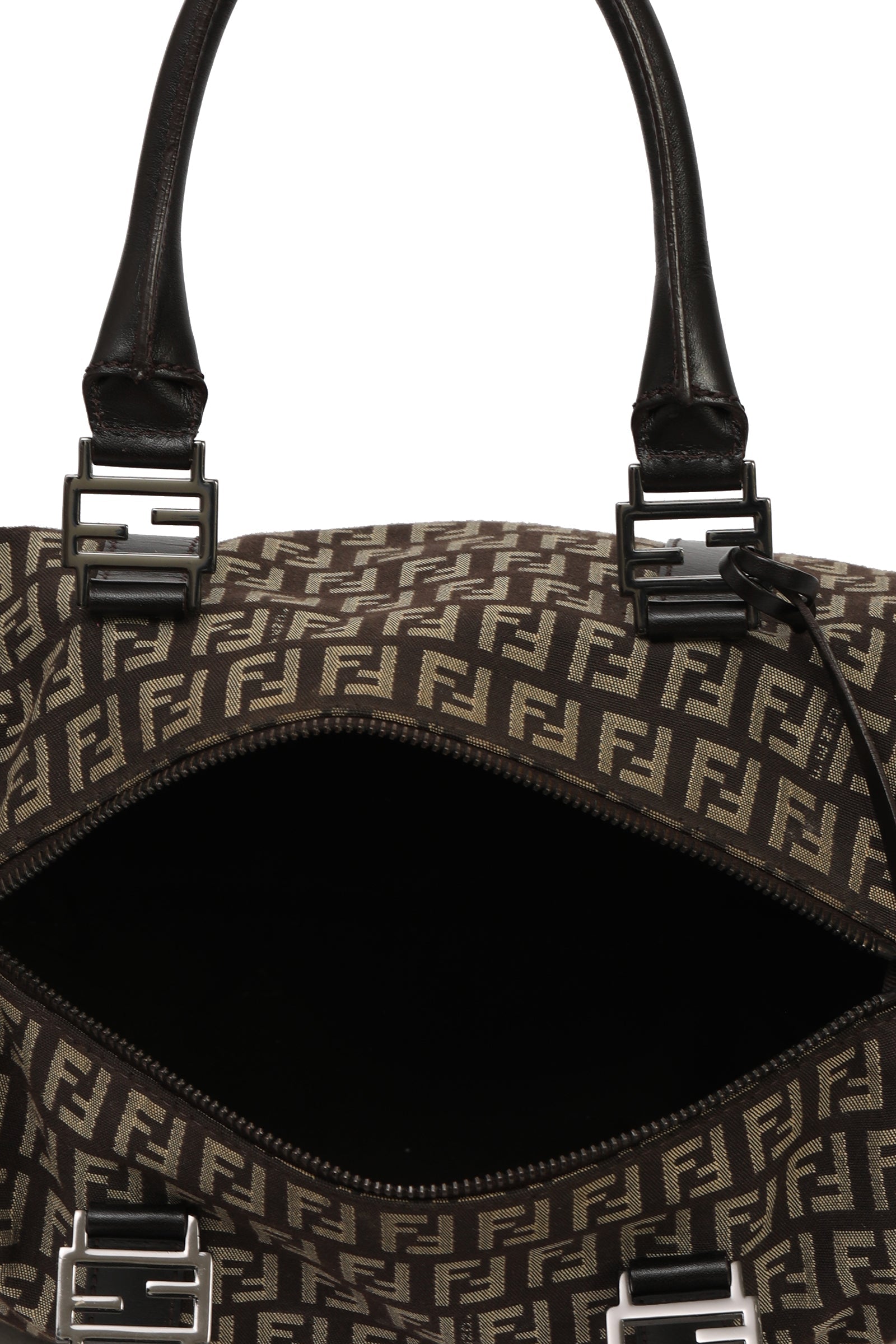 Fendi Zucca Brown Bowling Bag 