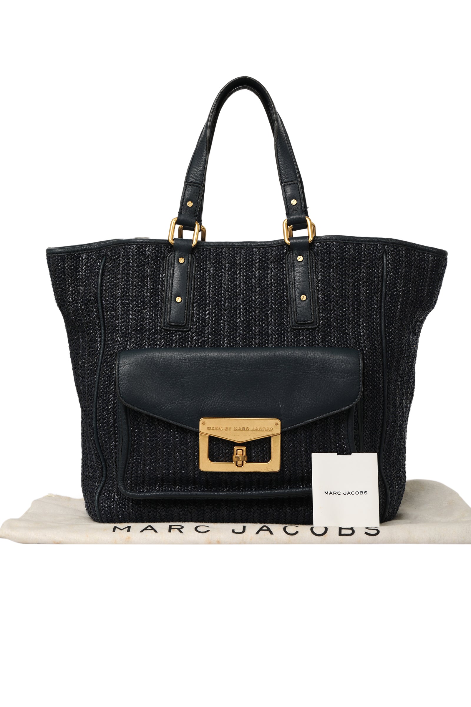 Marc Jacobs Raffia Blue Tote Bag 