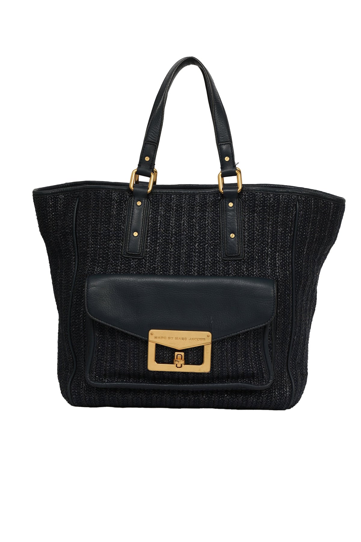 Marc Jacobs Raffia Blue Tote Bag 