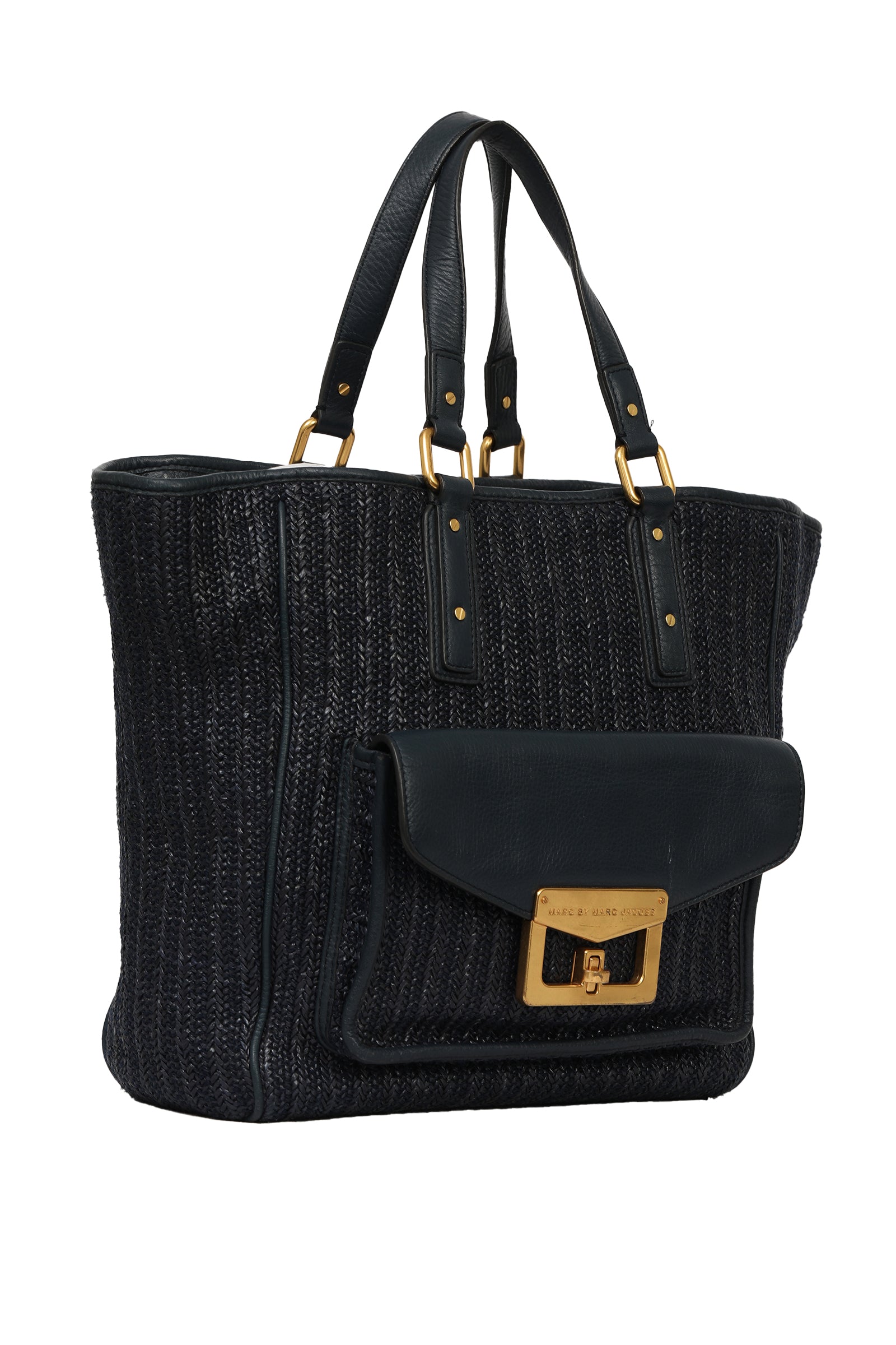 Marc Jacobs Raffia Blue Tote Bag 