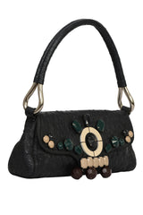 Prada Bijou Ostrich Leather Shoulder Bag 