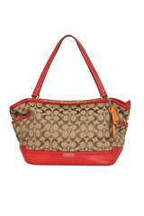 Coach Monogram Red Tote Bag 