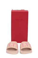 Valentino Garvani EU 40 Vltn Logo Pink Sliders 