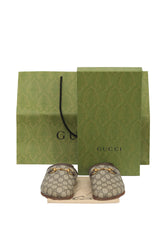 Gucci EU 41 Gg Monogram Horsebit Sliders 