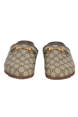 Gucci EU 41 Gg Monogram Horsebit Sliders 