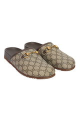 Gucci EU 41 Gg Monogram Horsebit Sliders 