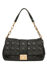 Christian Dior Navy Blue Cannage Lock Flap Shoulder Bag 