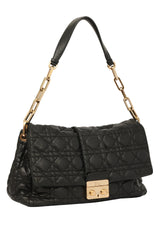 Christian Dior Navy Blue Cannage Lock Flap Shoulder Bag 