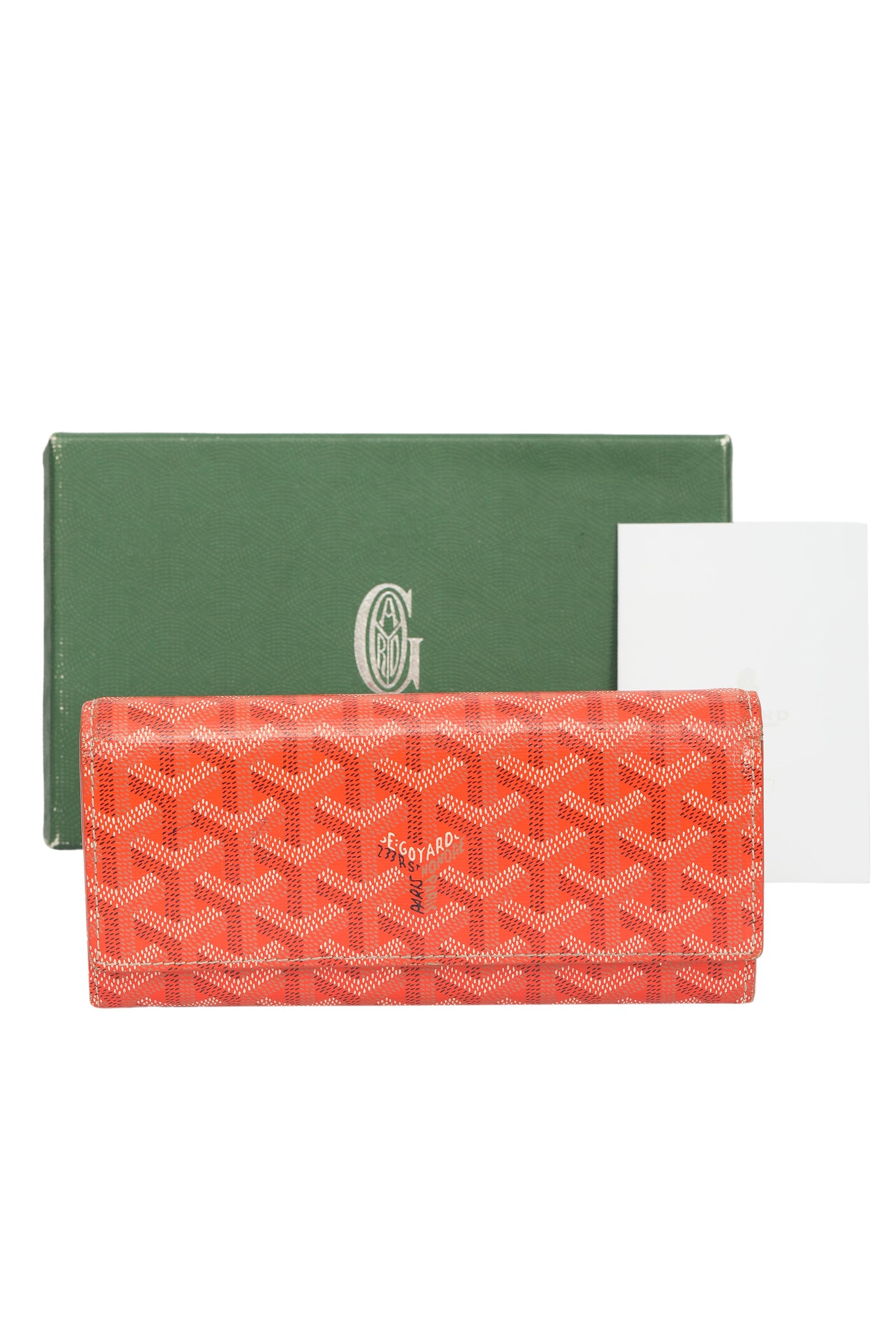 Goyard Orange Goyardine Coated Canvas Monte Carlo Carlo Bois Clutch 