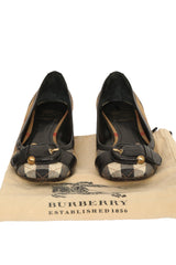 Burberry EU 36 Nova Checks Buckle Detail Ballet Flats 