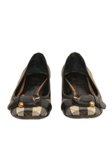 Burberry EU 36 Nova Checks Buckle Detail Ballet Flats 
